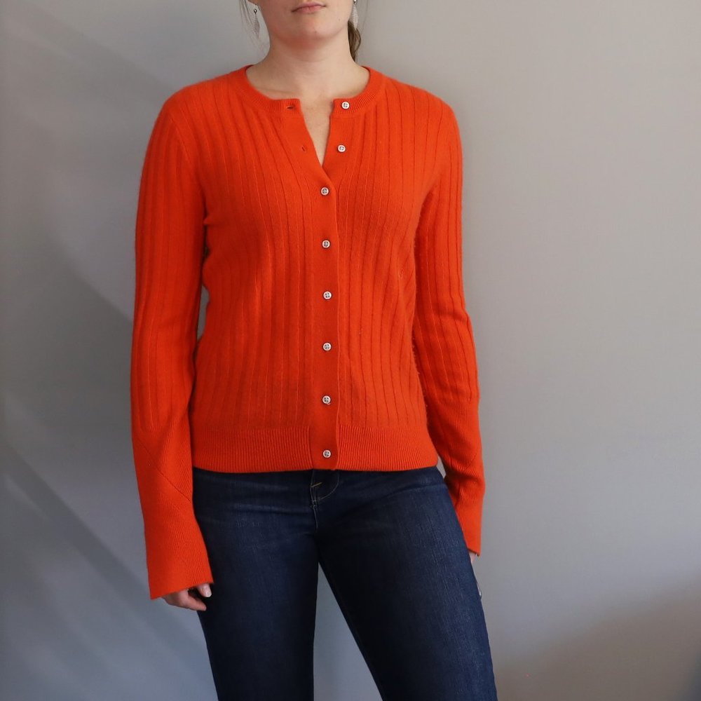Phillip Lim Bright Orange Cashmere Cardigan